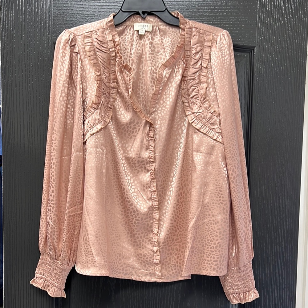 Elegant Pink Ruffled Women's Top by Umgee Size S